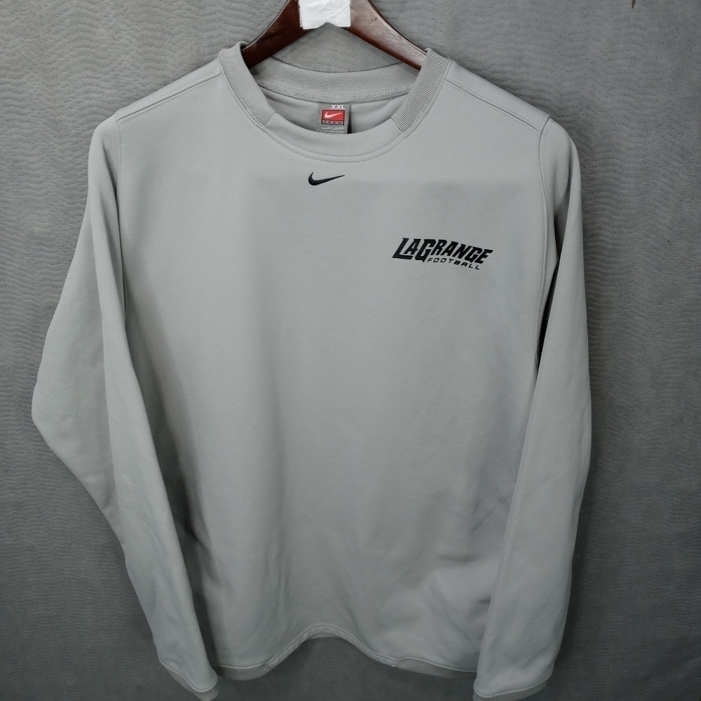 Nike Team LaGrange Football men's gray long sleeve fleece lined pullover sweater